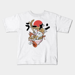 ramen cat Kids T-Shirt